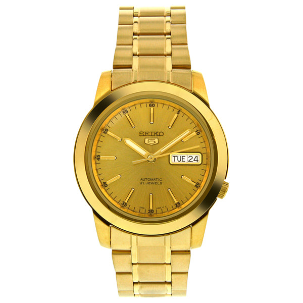 Seiko 5 Automatic Champagne Dial Yellow Gold-Tone Mens Watch