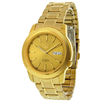 Seiko 5 Automatic Champagne Dial Yellow Gold-Tone Mens Watch