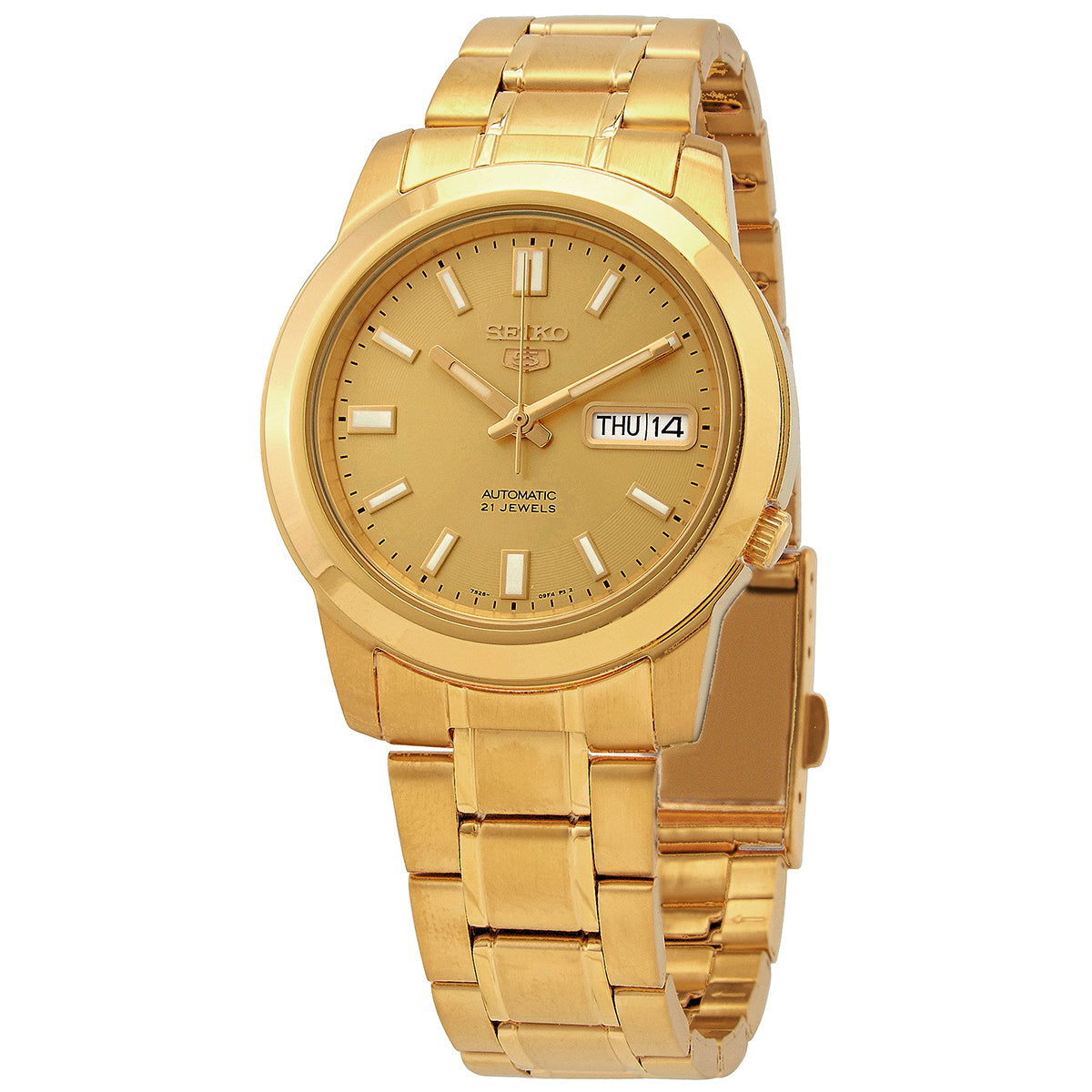 Seiko 5 Automatic Gold Dial Yellow Gold-Tone Mens Watch