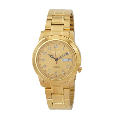 Seiko 5 Automatic Gold Dial Yellow Gold-Tone Mens Watch