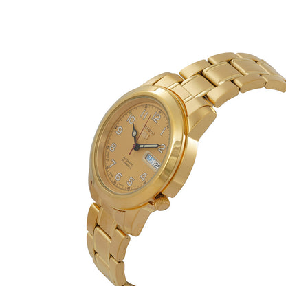 Seiko 5 Automatic Gold Dial Yellow Gold-Tone Mens Watch