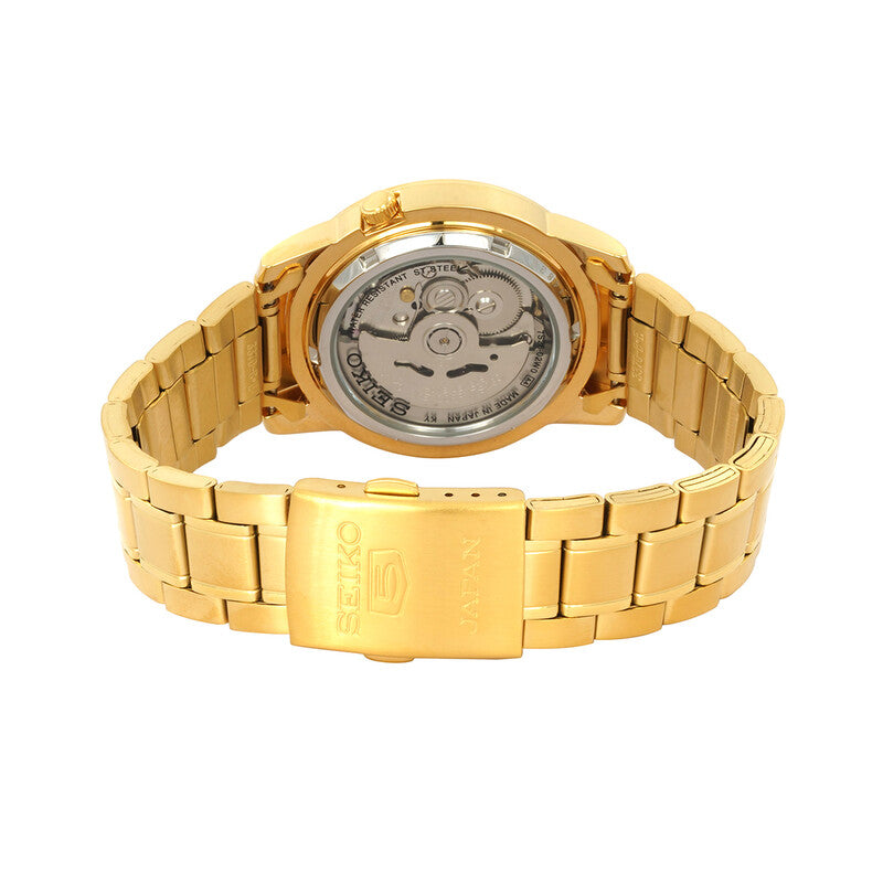 Seiko 5 Automatic Gold Dial Yellow Gold-Tone Mens Watch
