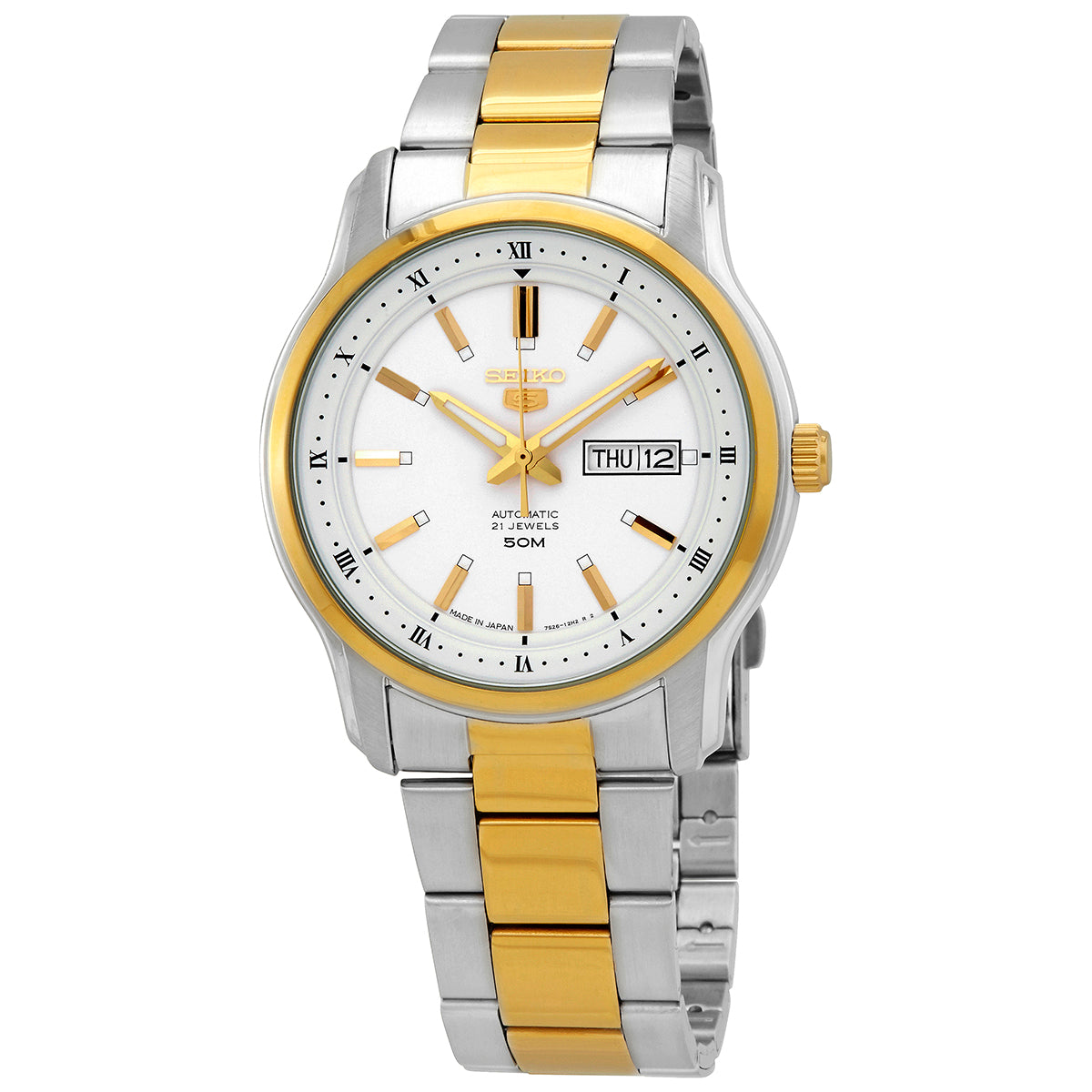 Seiko 5 Automatic Silver Dial Two-Tone Mens Watch