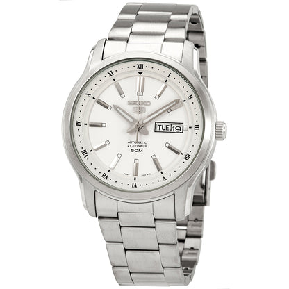 Seiko 5 Automatic White Dial Stainless Steel Mens Watch