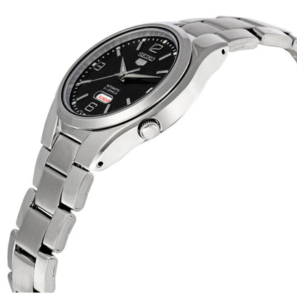 Seiko 5 Black Dial Stainless Steel Mens Watch