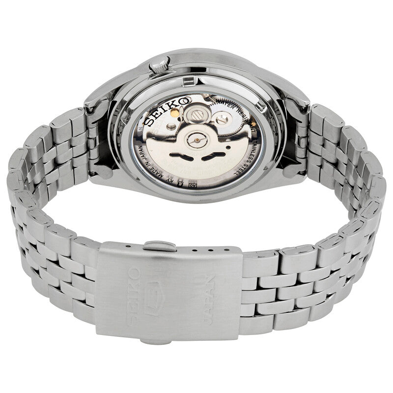 Seiko 5 Black Dial Stainless Steel Mens Watch