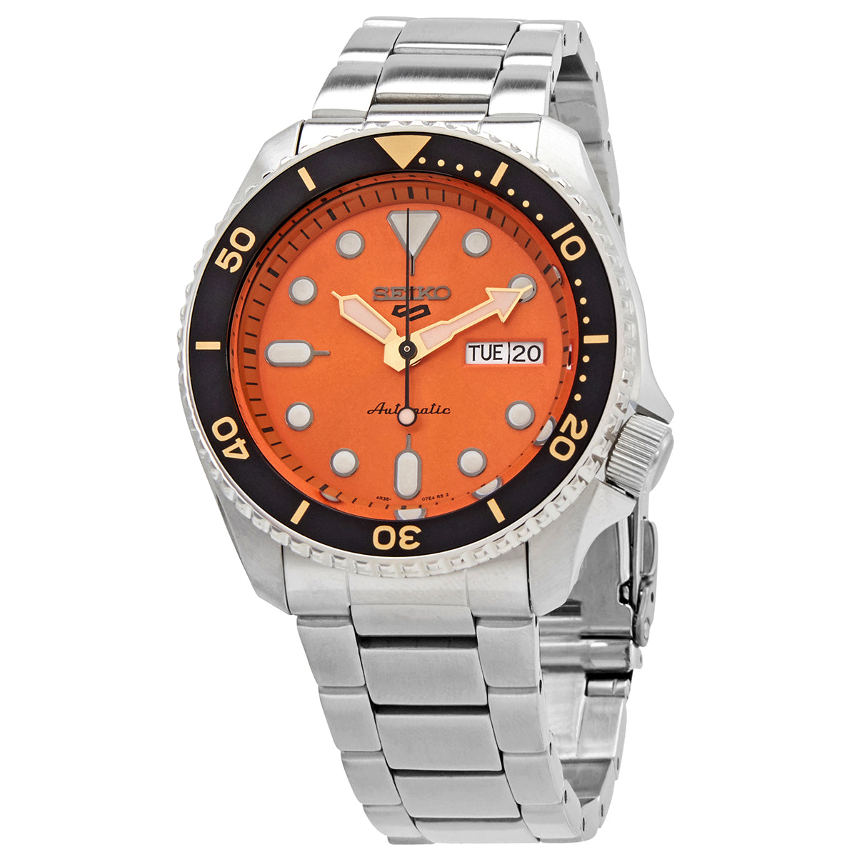 Seiko 5 Sports Automatic Orange Dial Mens Watch