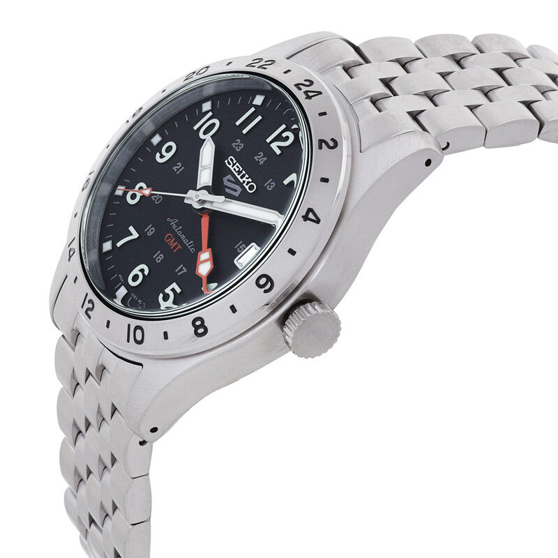 Seiko 5 Sports Gmt Automatic Black Dial Mens Watch