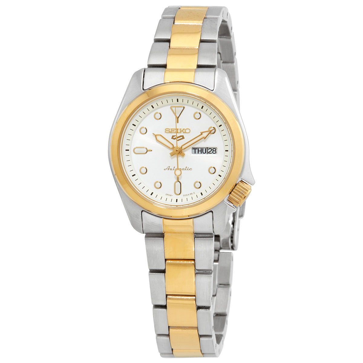 Seiko 5 Sports White Dial Two-Tone Women's Watch