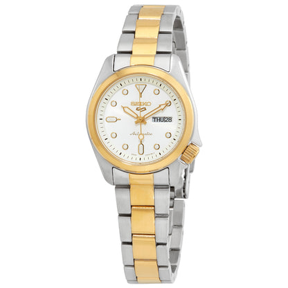 Seiko 5 Sports White Dial Two-Tone Women's Watch