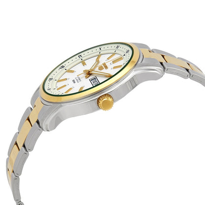 Seiko Series 5 Automatic White Dial Two-Tone Mens Watch