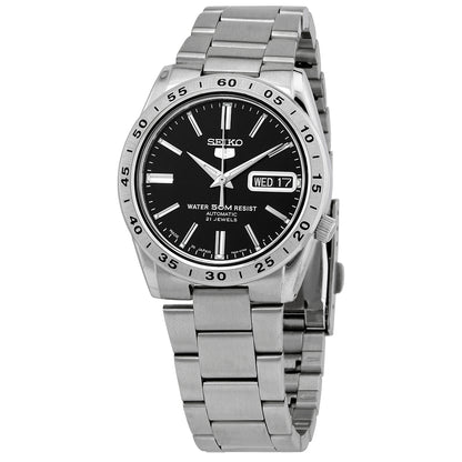 Seiko Automatic Black Dial Stainless Steel Mens Watch