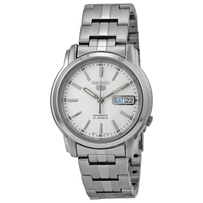 Seiko Automatic White Dial Stainless Steel Mens Watch
