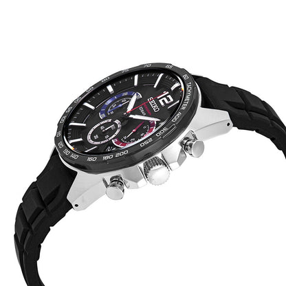 Seiko Essentials Chronograph Quartz Black Dial Mens Watch