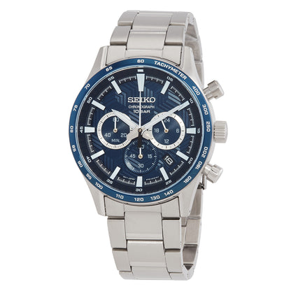 Seiko Chronograph Quartz Blue Dial Mens Watch
