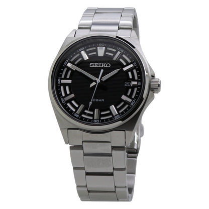 Seiko Classic Quartz Black Dial Mens Watch