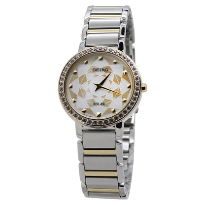 Seiko Crystal Silver Gold Dial Women's Watch