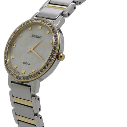 Seiko Crystal Silver Gold Dial Women's Watch