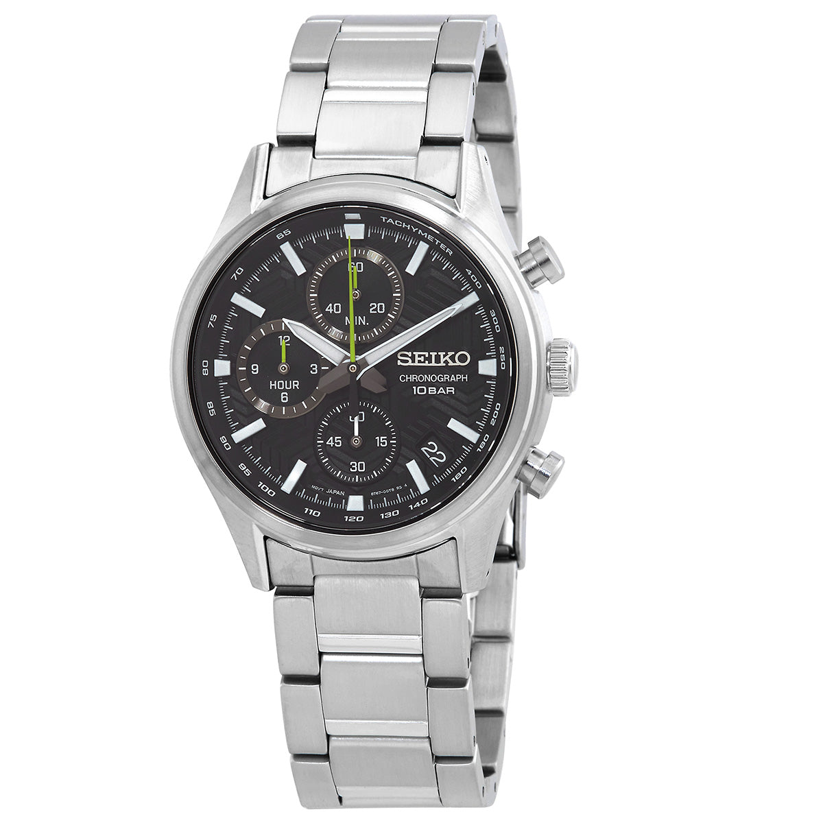 Seiko Dress Chronograph Quartz Black Dial Mens Watch