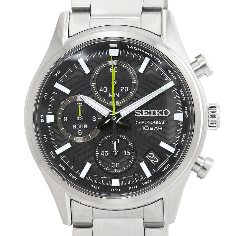 Seiko Dress Chronograph Quartz Black Dial Mens Watch