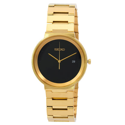 Seiko Essentials Quartz Black Dial Mens Watch