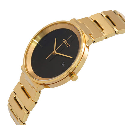 Seiko Essentials Quartz Black Dial Mens Watch