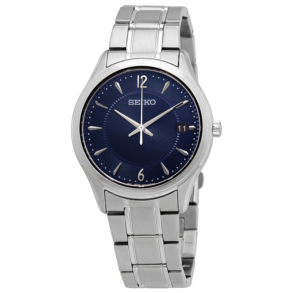 Seiko Essentials Quartz Blue Dial Stainless Steel Mens Watch