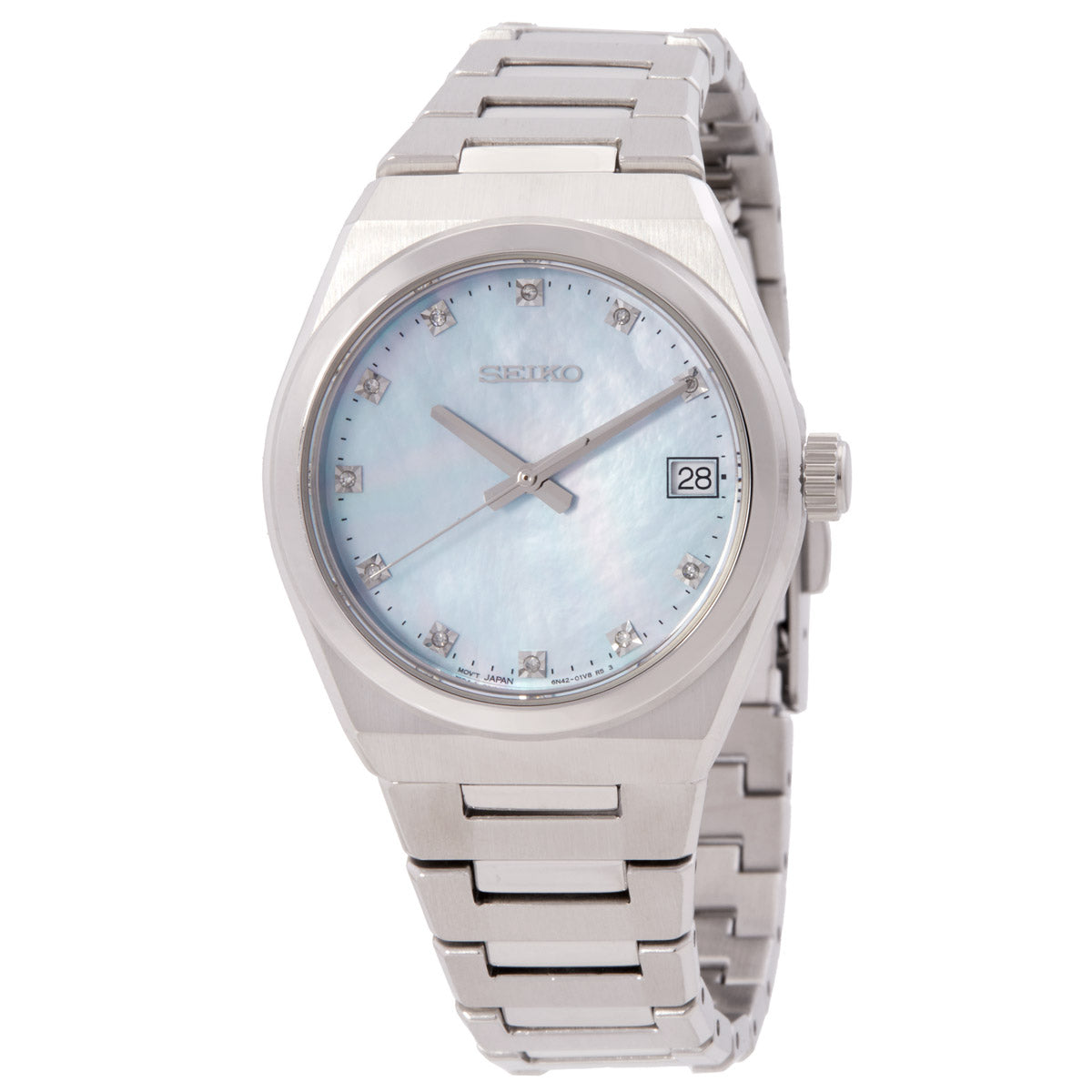 Seiko Quartz Blue Mother Of Pearl Dial Women's Watch