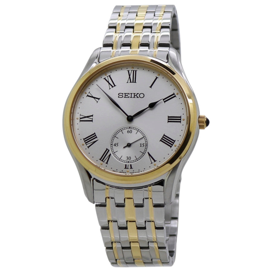 Seiko Quartz White Dial Two-Tone Mens Watch