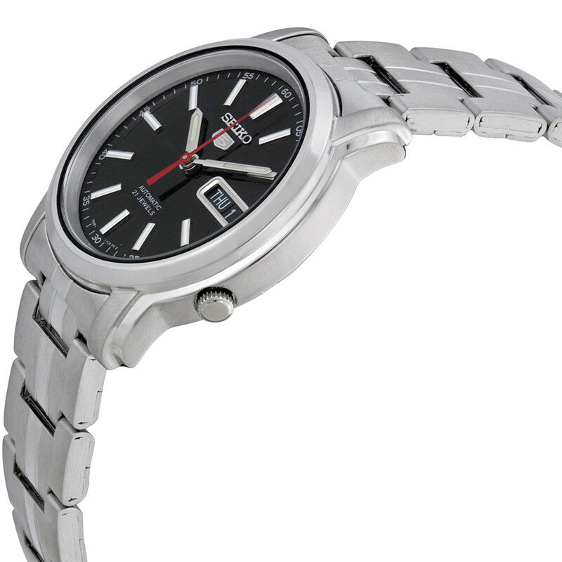 Seiko Series 5 Automatic Black Dial Stainless Steel Watch