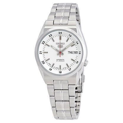 Seiko Series 5 Automatic Date-Day White Dial Mens Watch