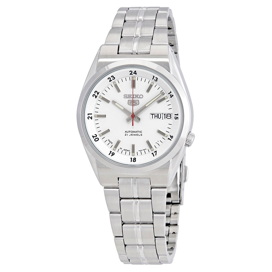 Seiko Series 5 Automatic Date-Day White Dial Mens Watch