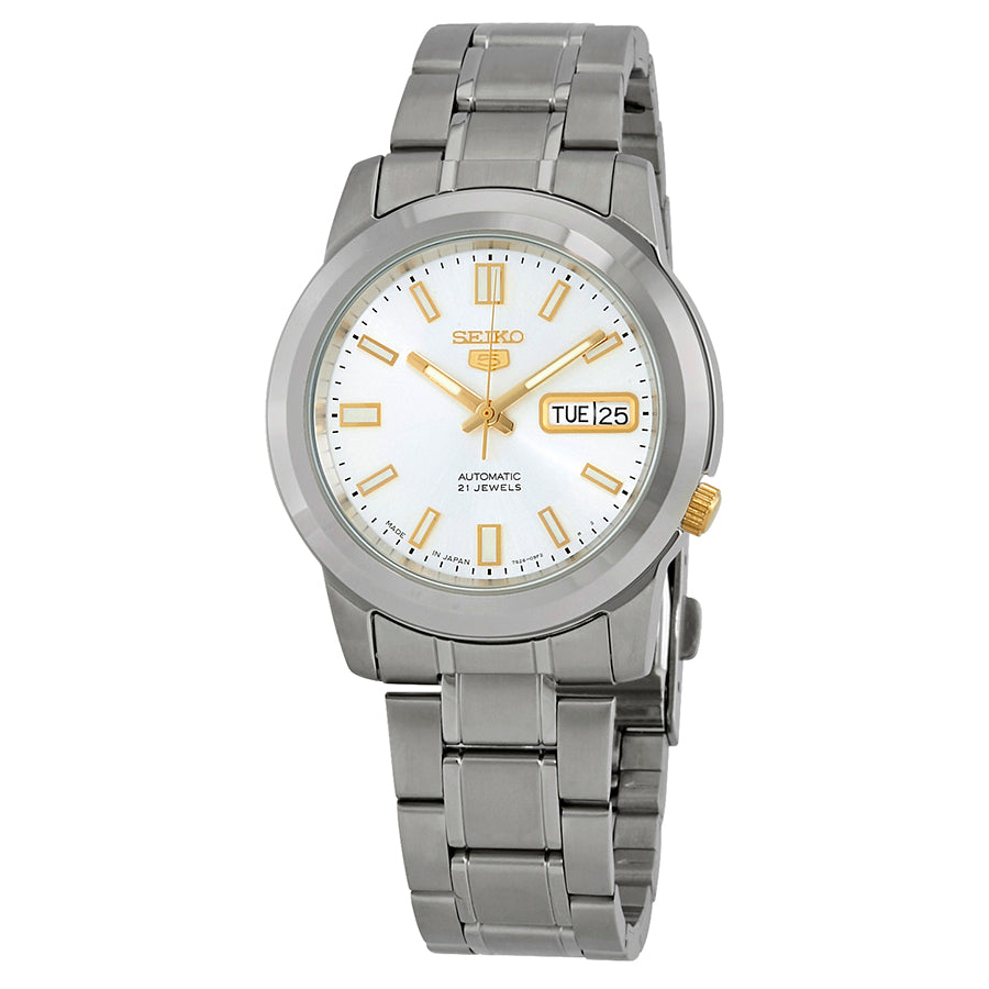 Seiko Series 5 Automatic Date-Day Silver Dial Mens Watch