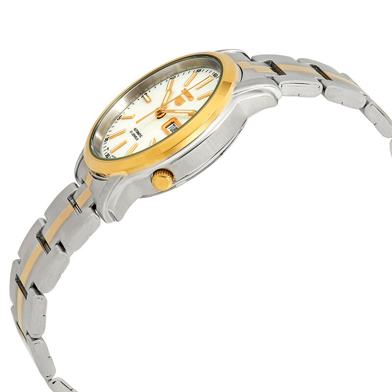 Seiko Series 5 Automatic White Dial Two-Tone Mens Watch