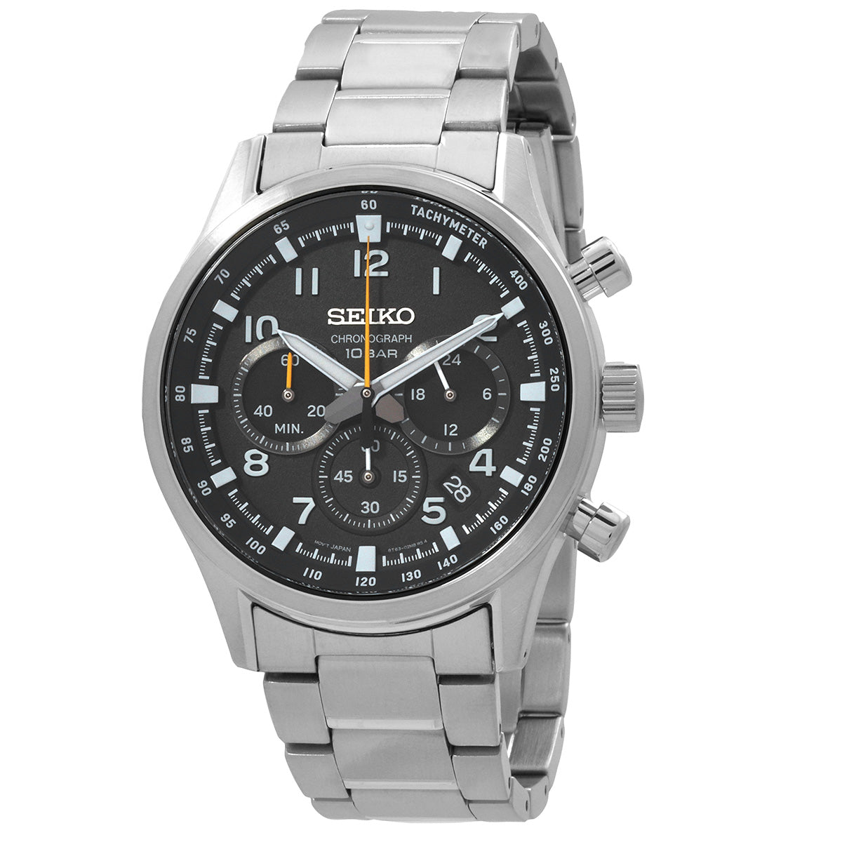 Seiko Sport Chronograph Quartz Black Dial Mens Watch