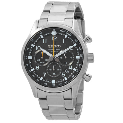 Seiko Sport Chronograph Quartz Black Dial Mens Watch