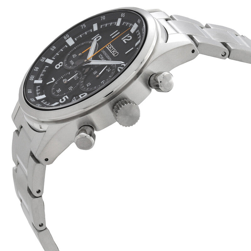 Seiko Sport Chronograph Quartz Black Dial Mens Watch