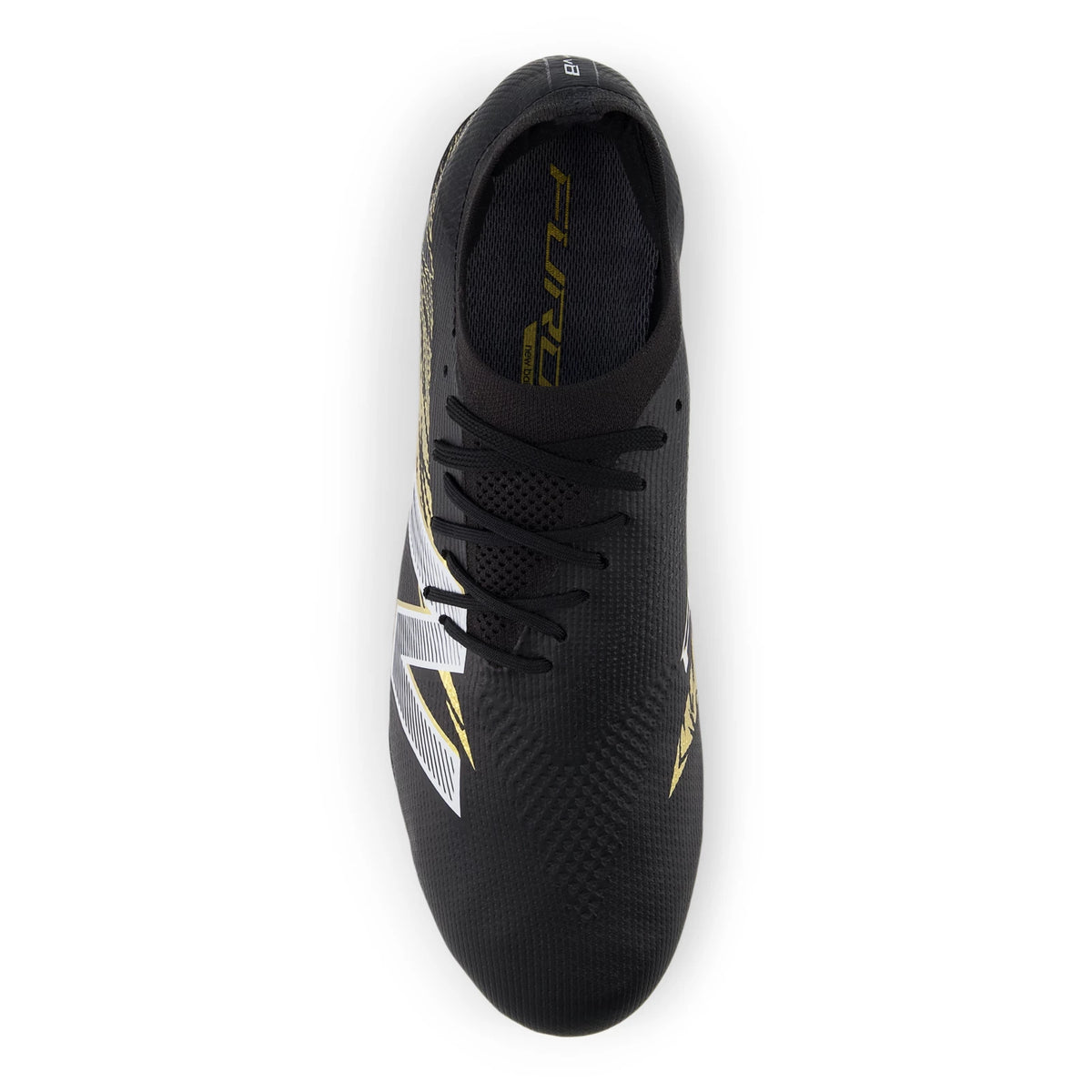 New Balance Furon Elite FG V8 Black with Metallic Gold and Metallic Silver