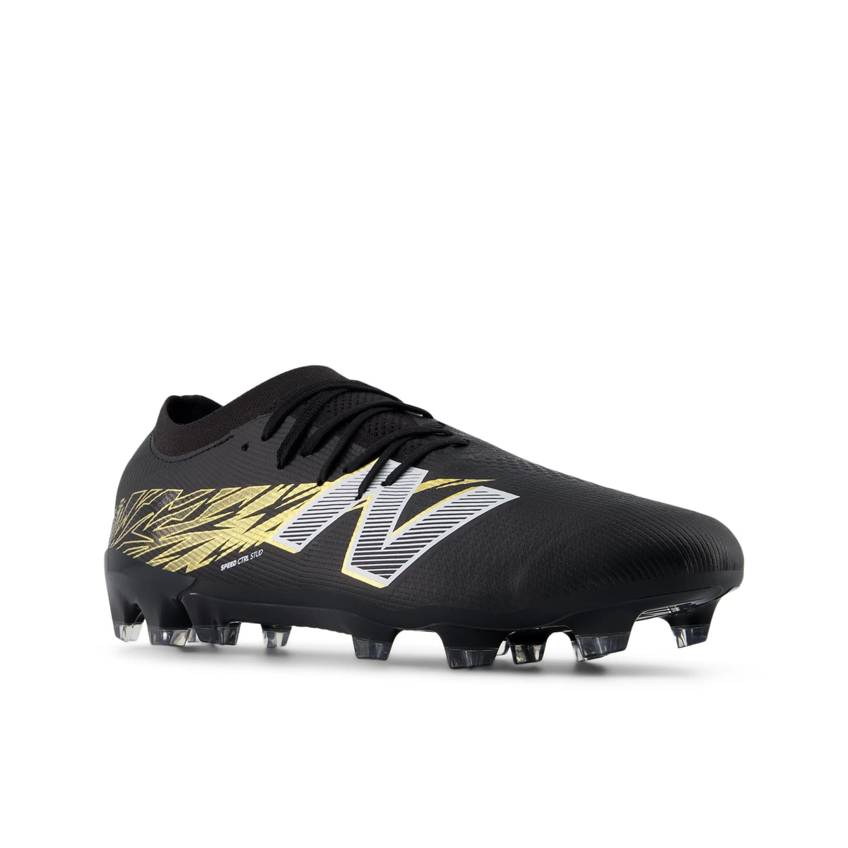 New Balance Furon Elite FG V8 Black with Metallic Gold and Metallic Silver
