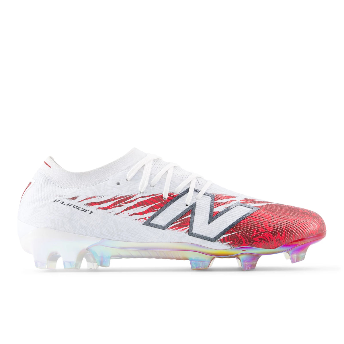 New Balance Bukayo SAKA X Furon Elite FG V8 White with Burgundy and Silver