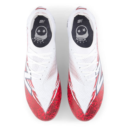 New Balance Bukayo SAKA X Furon Elite FG V8 White with Burgundy and Silver