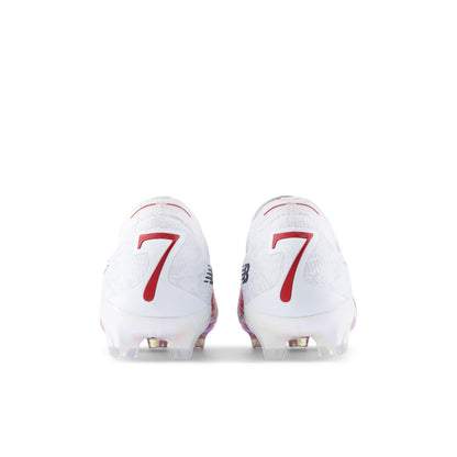 New Balance Bukayo SAKA X Furon Elite FG V8 White with Burgundy and Silver