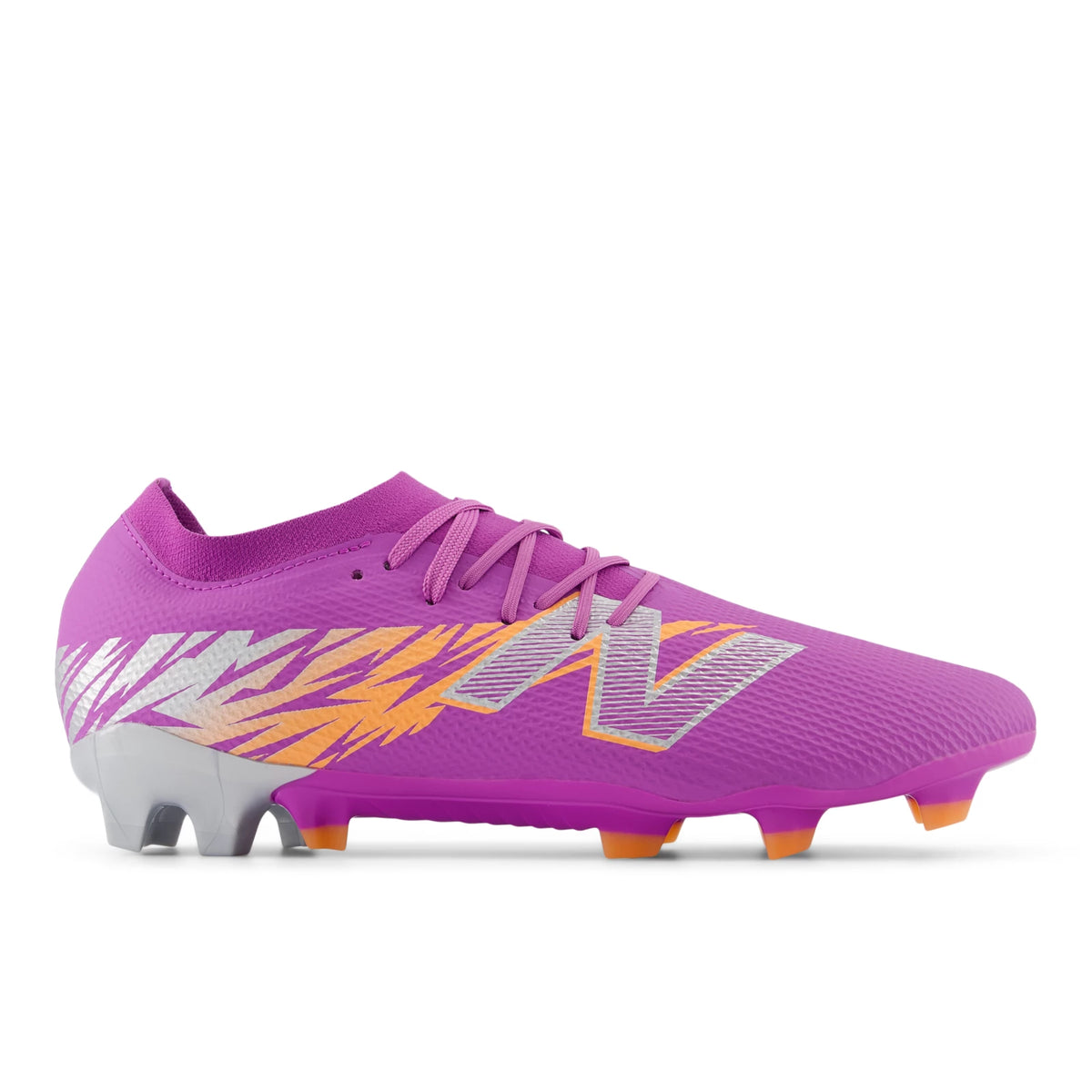 New Balance Furon TEAM FG V8 Passion Fruit with Hot Mango and Metallic Silver