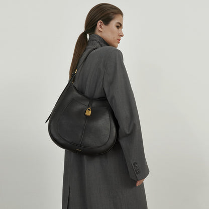DeMellier The Siena Hobo black small grain