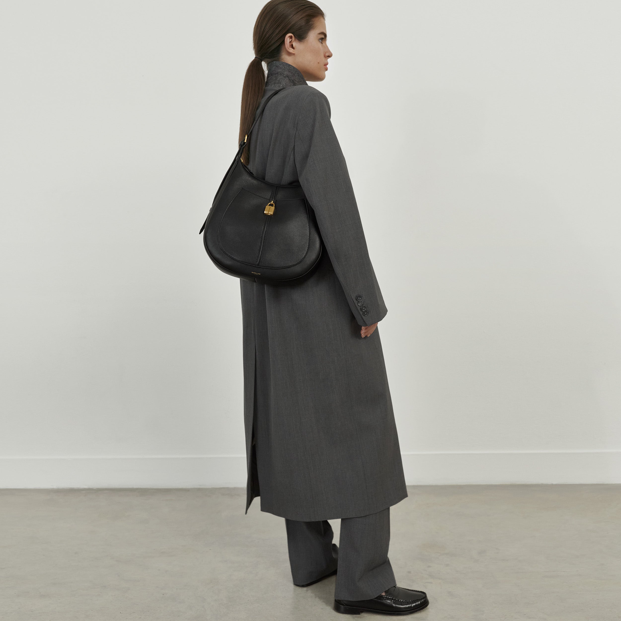 DeMellier The Siena Hobo off-white small grain