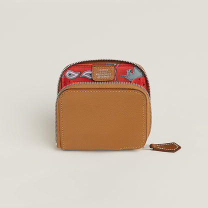  Hermes Silk'In Change Purse Gold