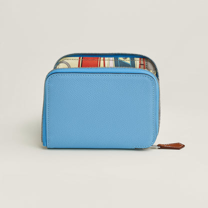  Hermes Silk'In Compact Wallet Cleste
