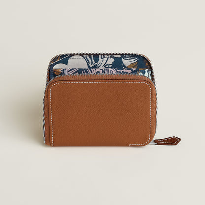  Hermes Silk'In Compact Wallet Cleste