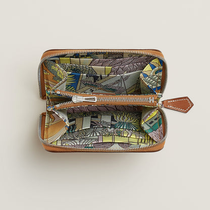  Hermes Silk'In Compact Wallet Cleste