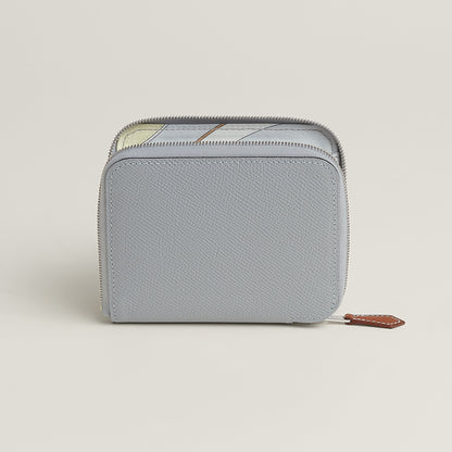  Hermes Silk'In Compact Wallet Cleste
